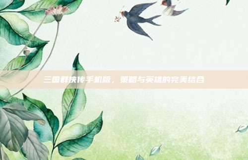 三国群侠传手机版,策略与英雄的完美结合