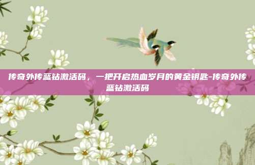 传奇外传蓝钻激活码,一把开启热血岁月的黄金钥匙-传奇外传蓝钻激活码