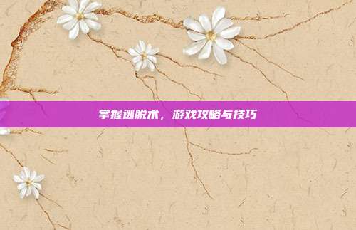掌握逃脱术,游戏攻略与技巧