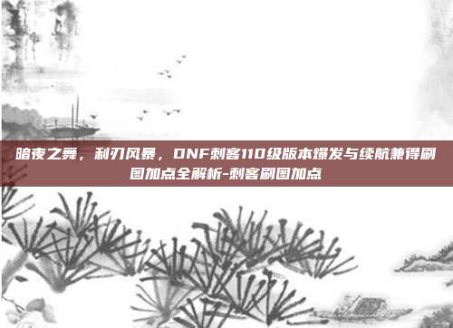 暗夜之舞，利刃风暴，DNF刺客110级版本爆发与续航兼得刷图加点全解析-刺客刷图加点