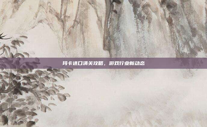 玛卡进口清关攻略,游戏行业新动态
