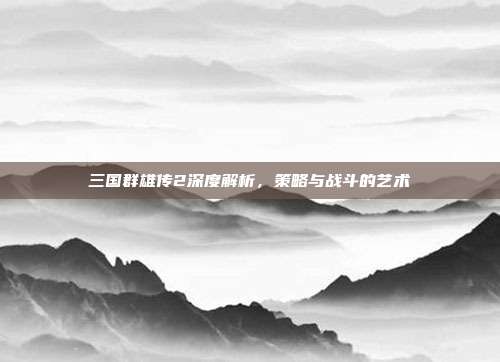 三国群雄传2深度解析,策略与战斗的艺术