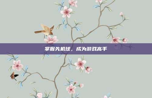 掌握先机球,成为游戏高手