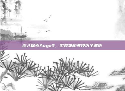 深入探索Auga3,游戏攻略与技巧全解析