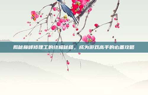 揭秘巅峰修理工的终极秘籍,成为游戏高手的必备攻略