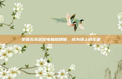 掌握实况足球电脑版精髓，成为场上的王者