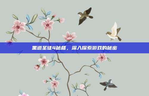 黑道圣徒4秘籍,深入探索游戏的秘密