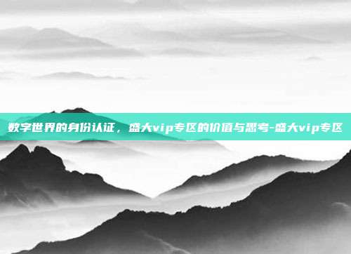 数字世界的身份认证，盛大vip专区的价值与思考-盛大vip专区