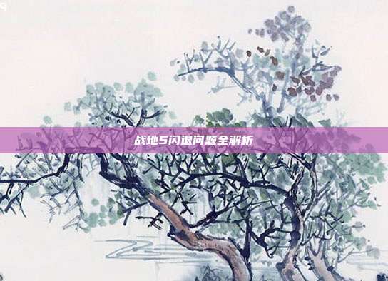战地5闪退问题全解析