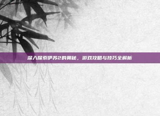 深入探索伊苏2的奥秘,游戏攻略与技巧全解析