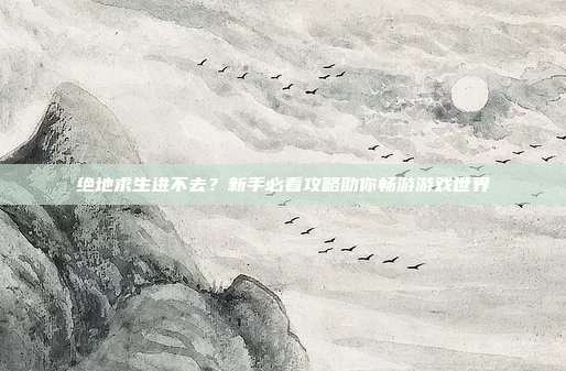 绝地求生进不去?新手必看攻略助你畅游游戏世界