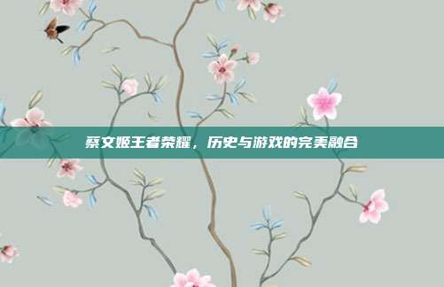 蔡文姬王者荣耀,历史与游戏的完美融合