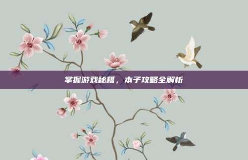 掌握游戏秘籍，本子攻略全解析