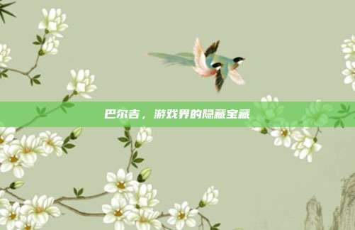 巴尔吉，游戏界的隐藏宝藏