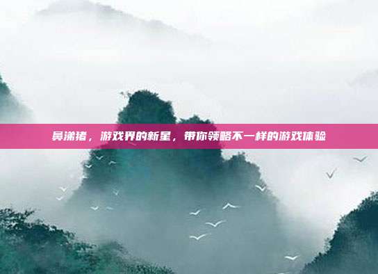 鼻涕猪,游戏界的新星,带你领略不一样的游戏体验