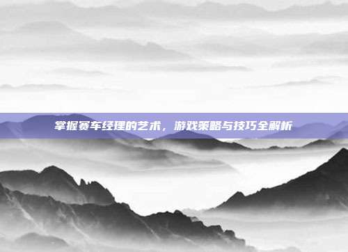 掌握赛车经理的艺术,游戏策略与技巧全解析