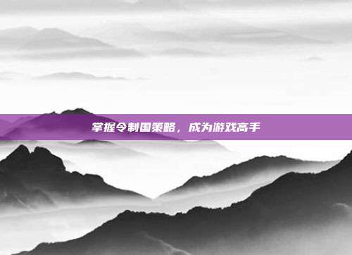 掌握令制国策略,成为游戏高手