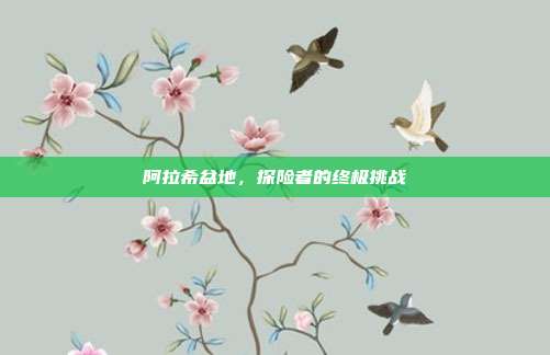 阿拉希盆地,探险者的终极挑战