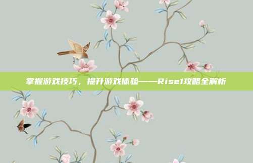 掌握游戏技巧,提升游戏体验——Rise1攻略全解析