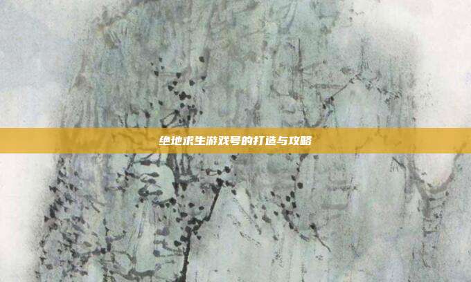 绝地求生游戏号的打造与攻略