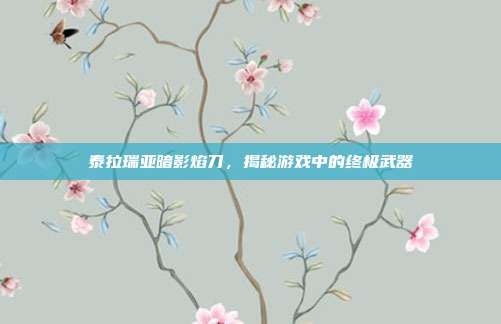 泰拉瑞亚暗影焰刀，揭秘游戏中的终极武器